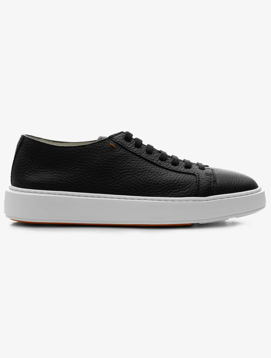 Tumbled Leather Sneaker Black - Image 4